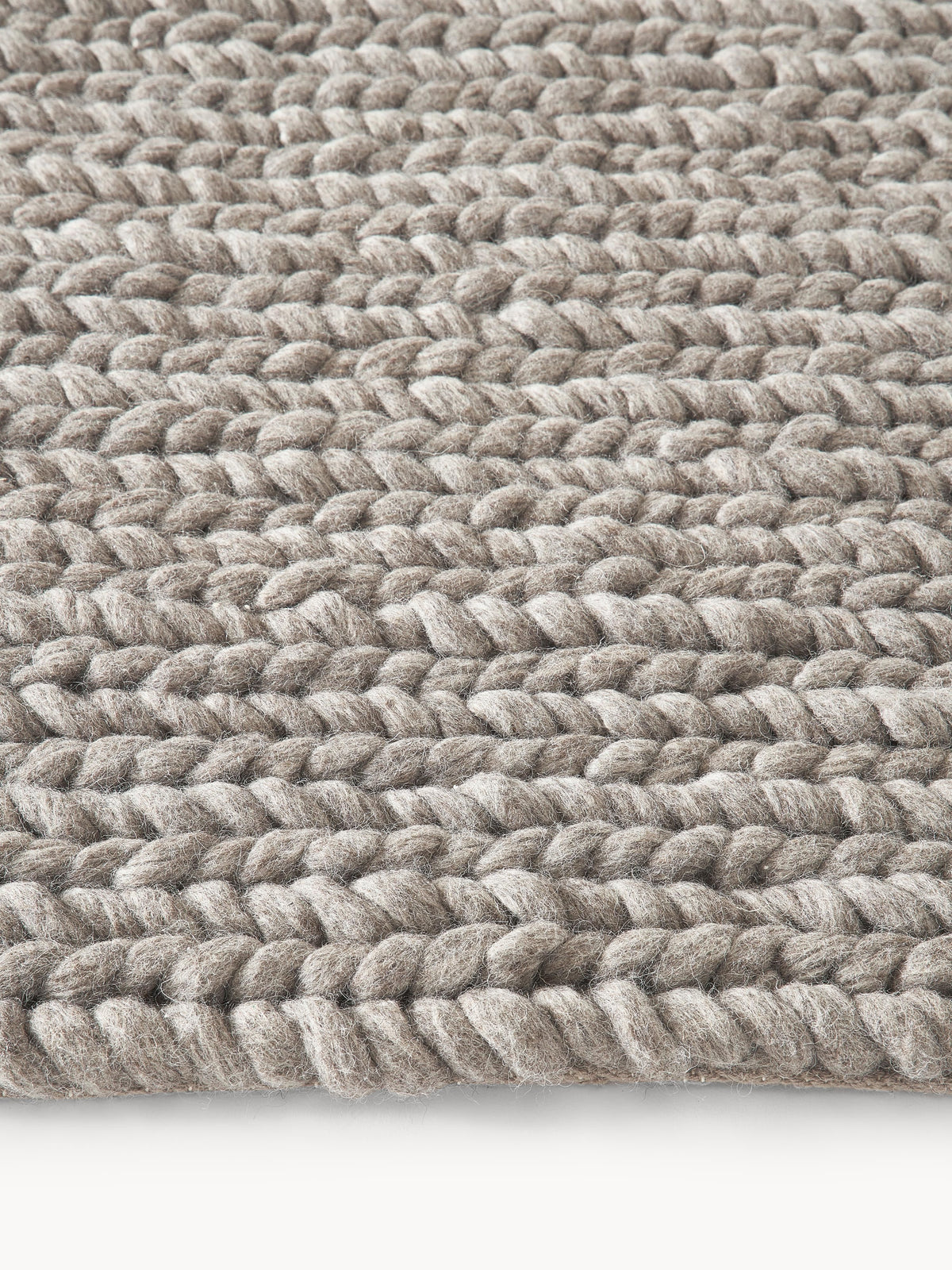 Brunwehr Handmade Wool Rug with Braided Texture