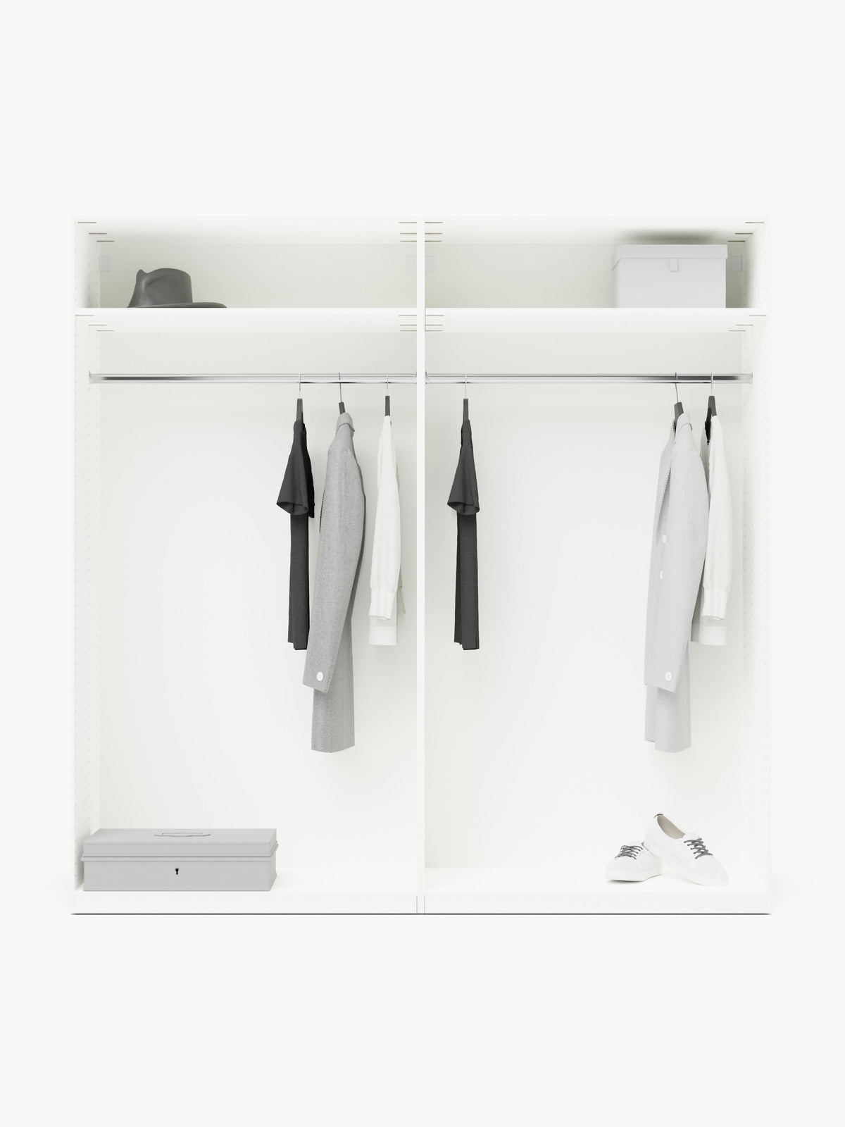 Charlwiese Modular Hinged-Door Wardrobe, 200 cm Wide, in Various Sizes