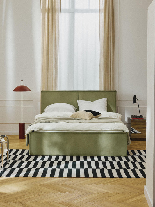 Drenhardt Corduroy Upholstered Bed with Storage