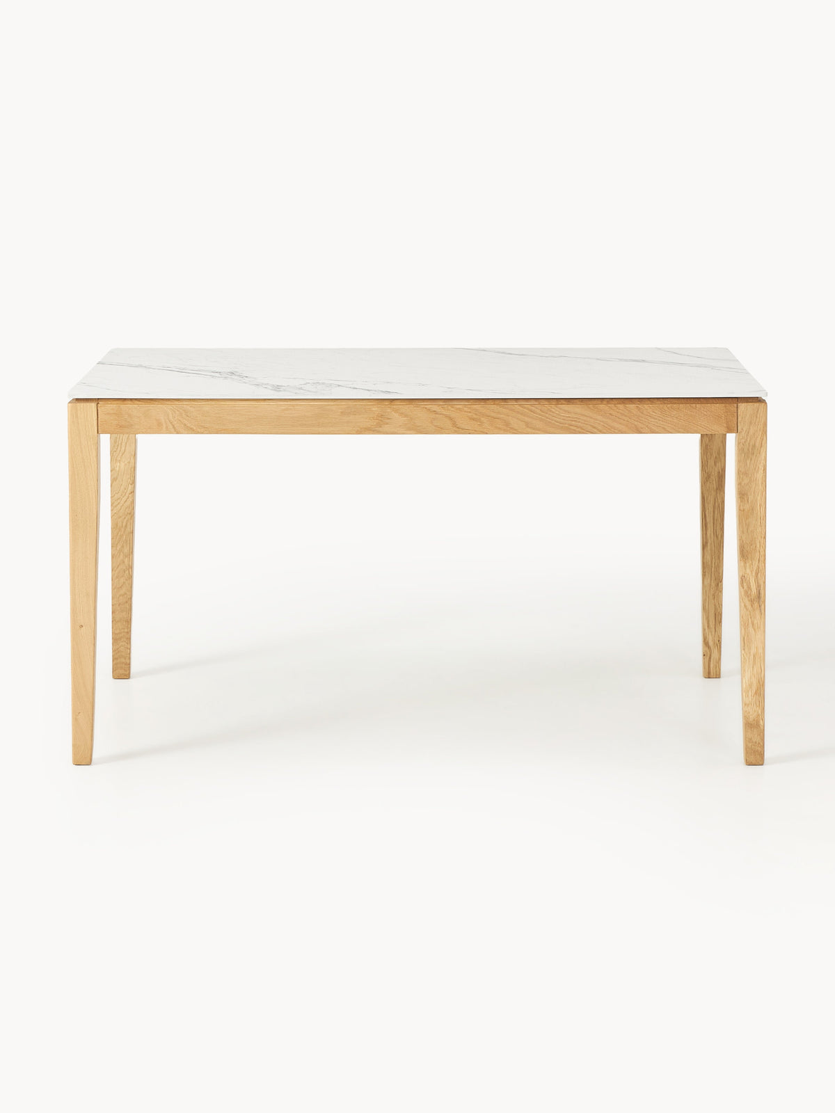Jacsteden Dining Table with Marble-Look Tabletop, in Various Sizes