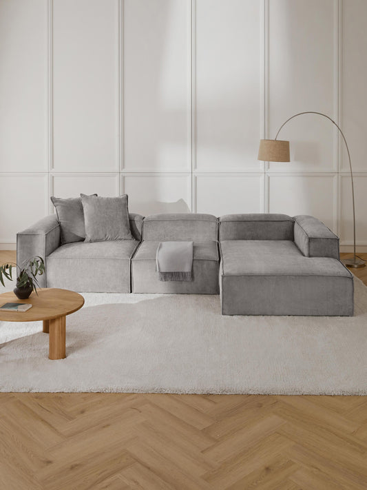Lenfeld Modular Corduroy Corner Sofa (4-Seater)