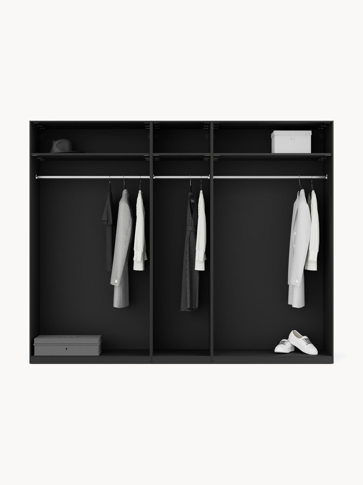 Leonhusen Modular Hinged-Door Wardrobe, 250 cm Wide, in Various Sizes