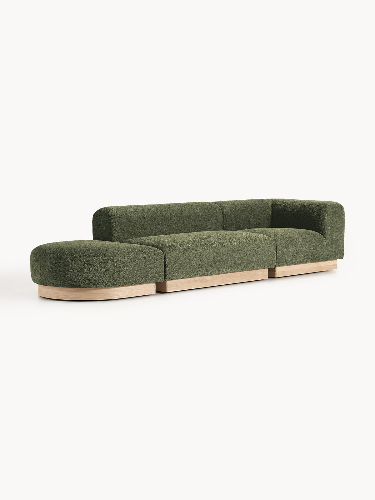 Natburgh Modular Ottoman in Teddy Bouclé with Stool (Left/Right)