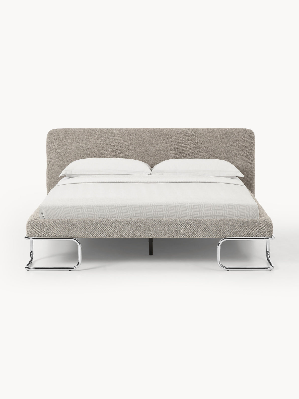 Olinwald Bouclé Upholstered Bed with Metal Legs