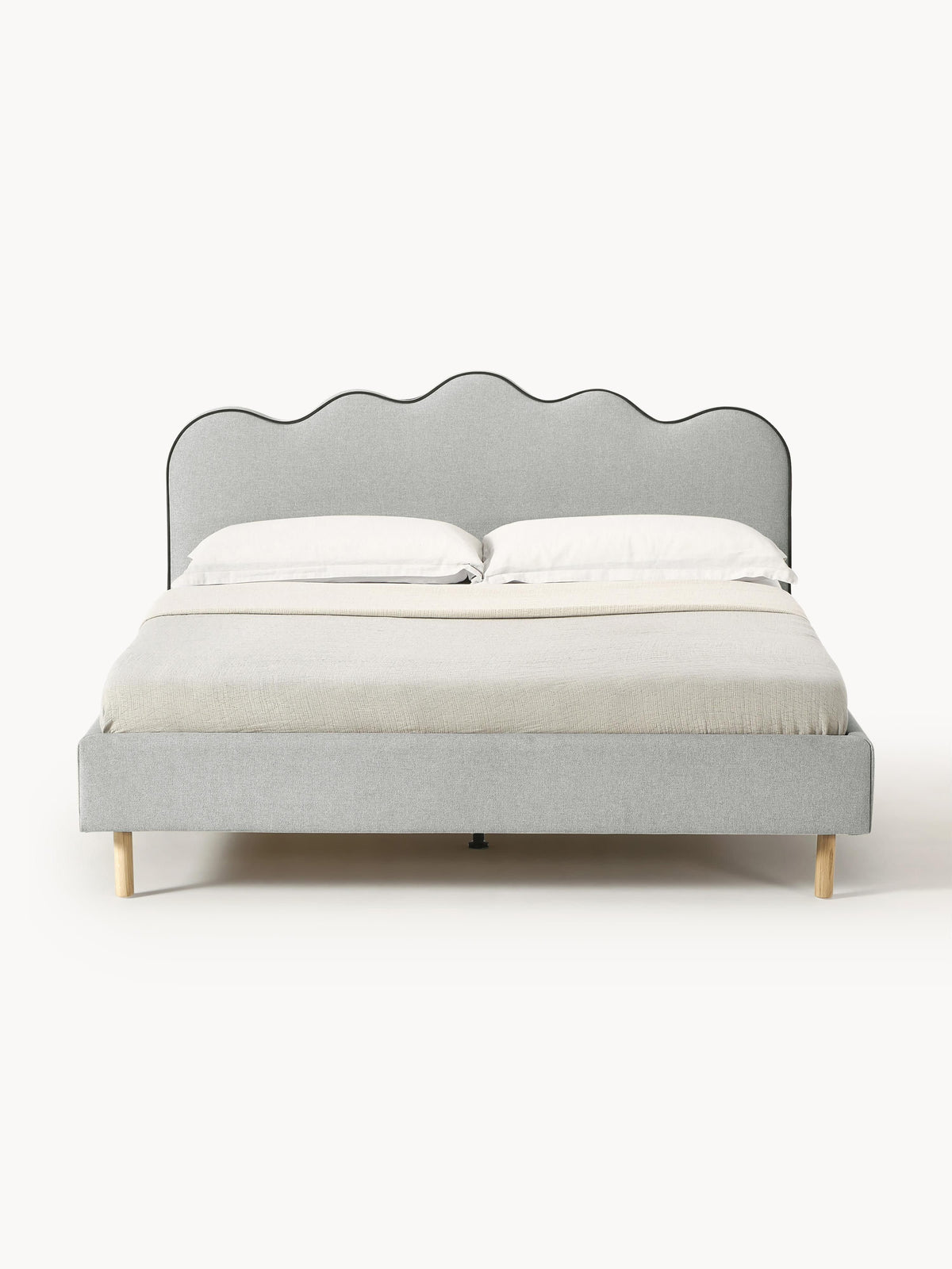 Romstein Upholstered Bed with Wavy Headboard