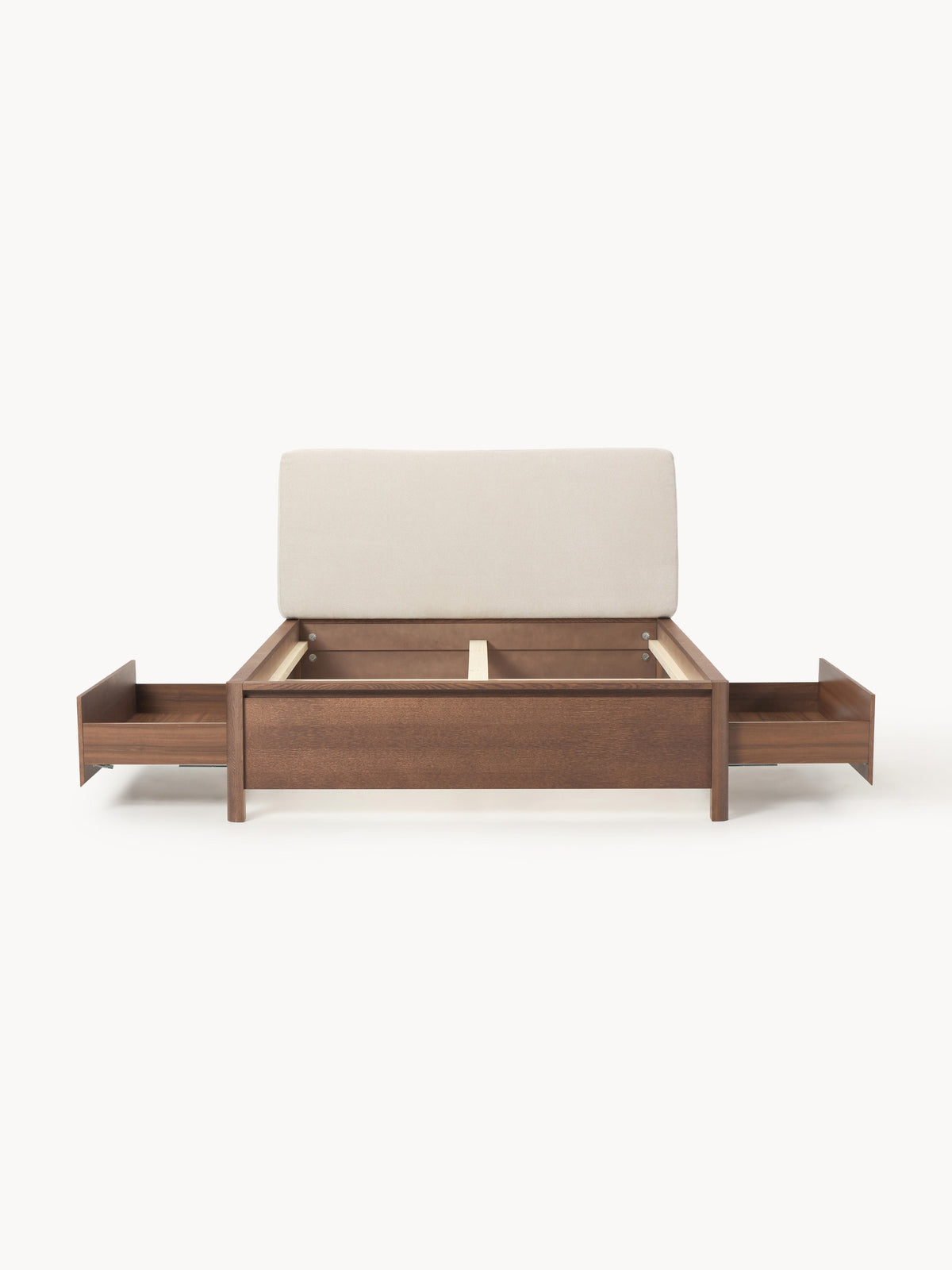 Santvelden Wooden Bed with Upholstered Headboard and Drawers