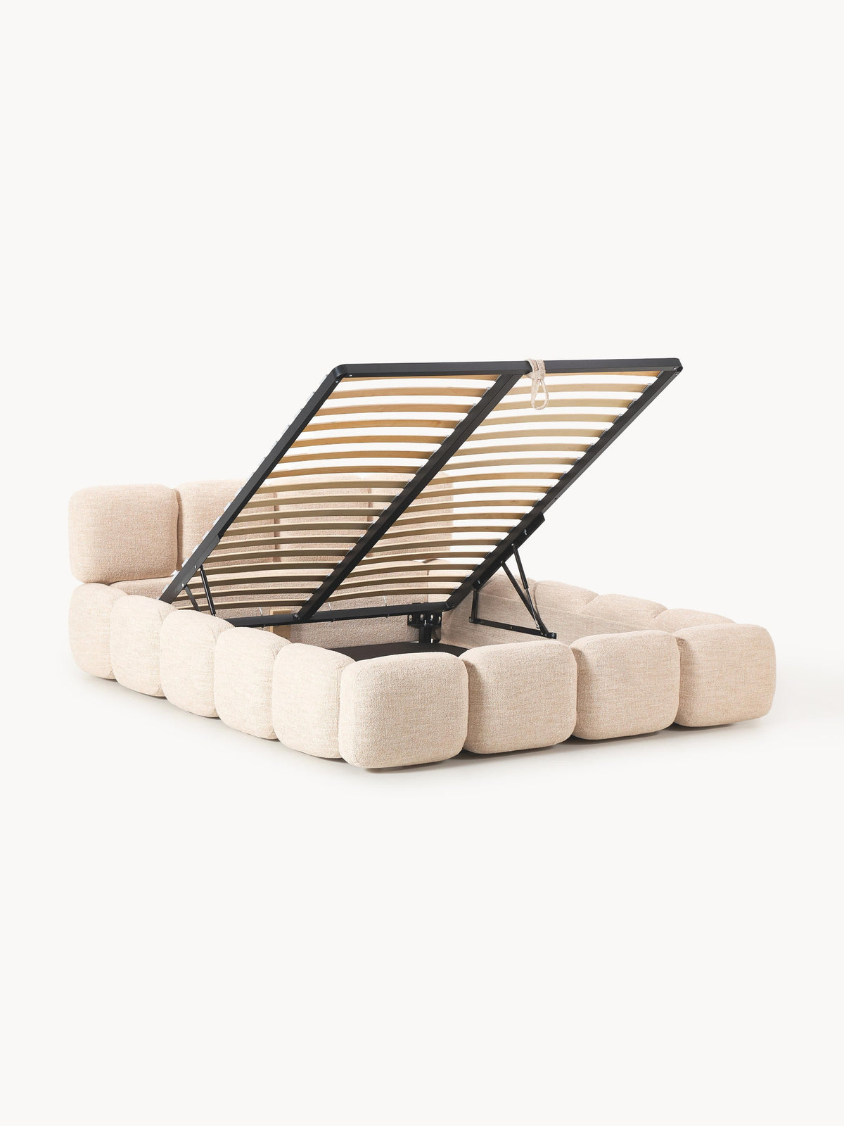 Taybergh Upholstered Bed in Bouclé with Storage