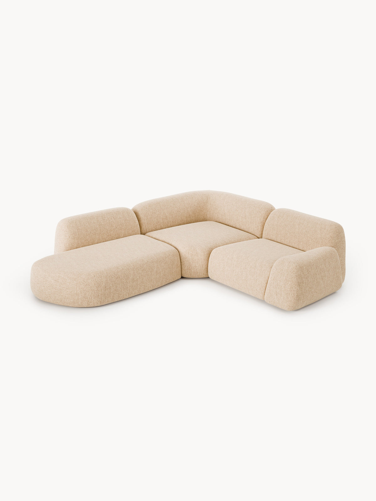 Wolkrath Modular Bouclé Corner Sofa (4-Seater) with Chaise Longue