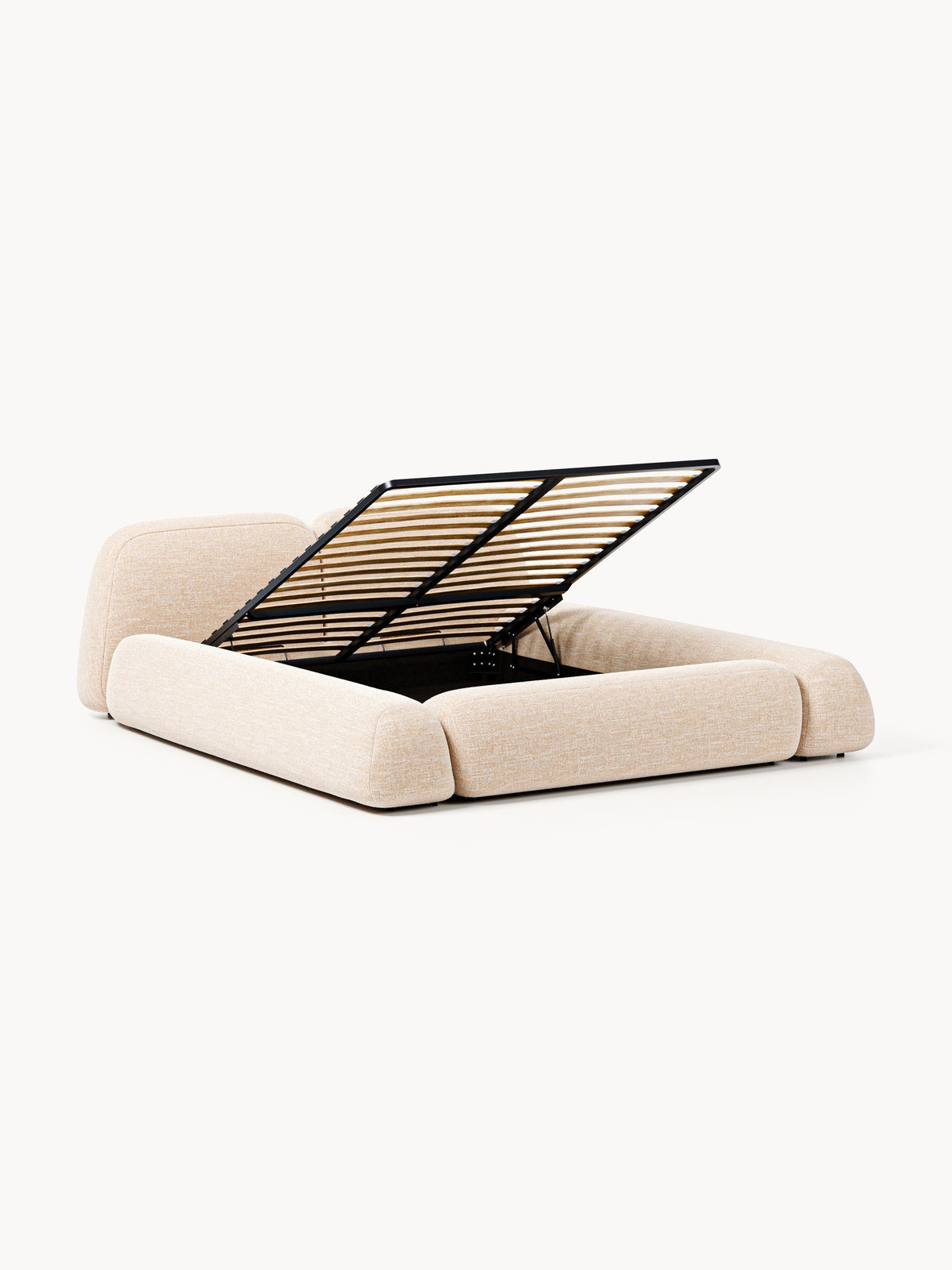Wolkrath Upholstered Bed in Bouclé with Storage