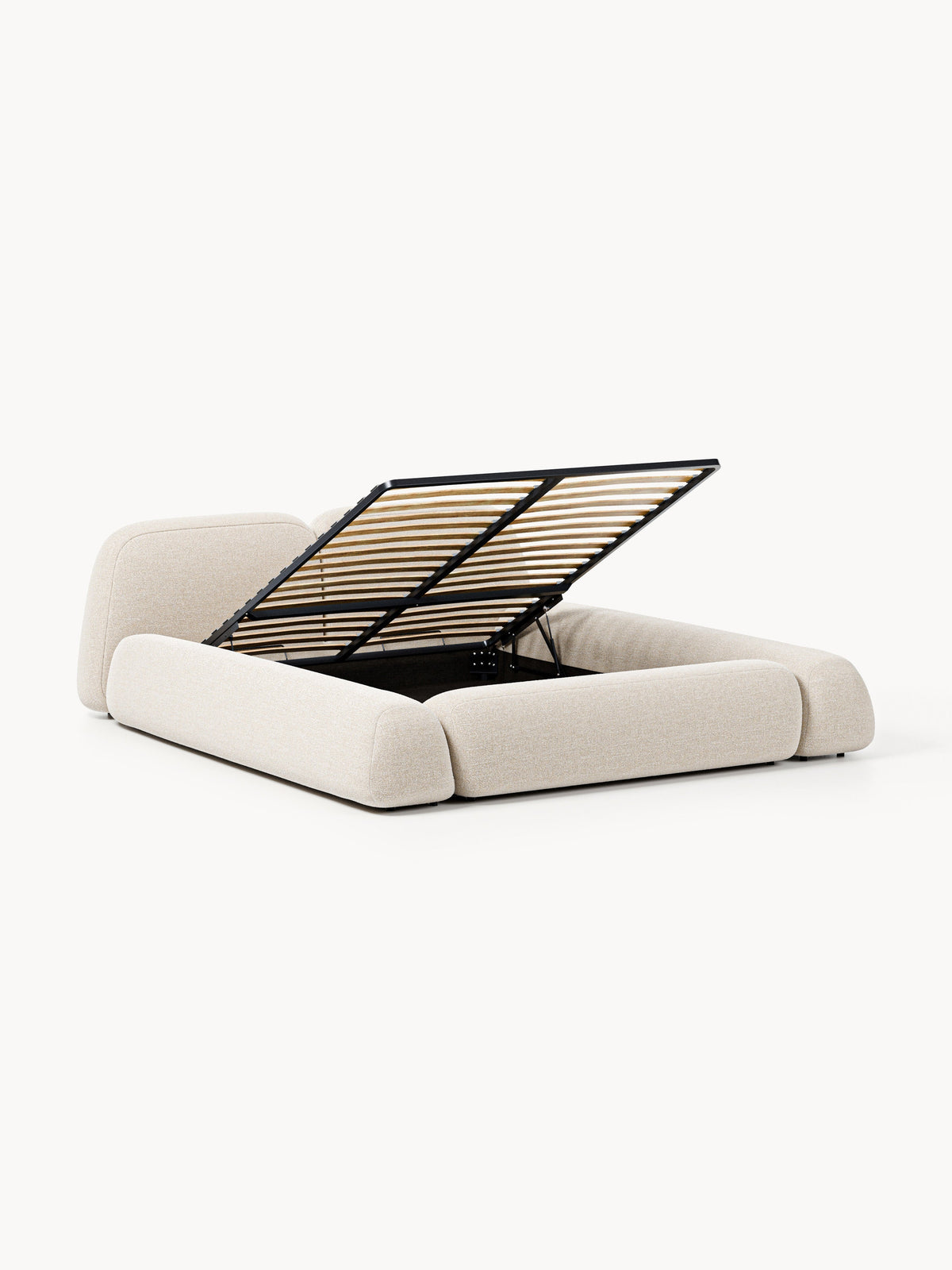 Wolkrath Upholstered Bed in Bouclé with Storage