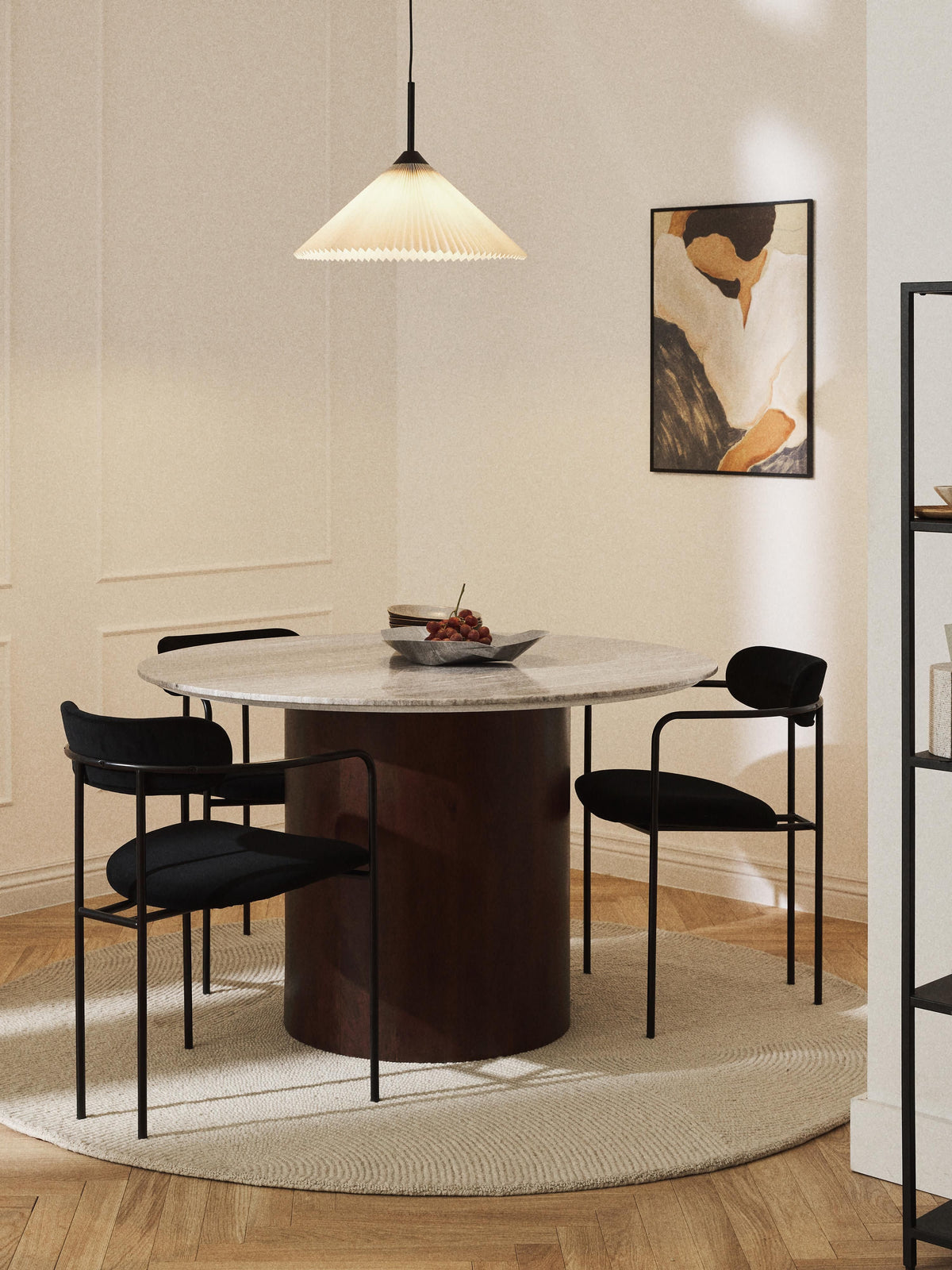 Abbthal Marble Round Dining Table, Ø 120 cm