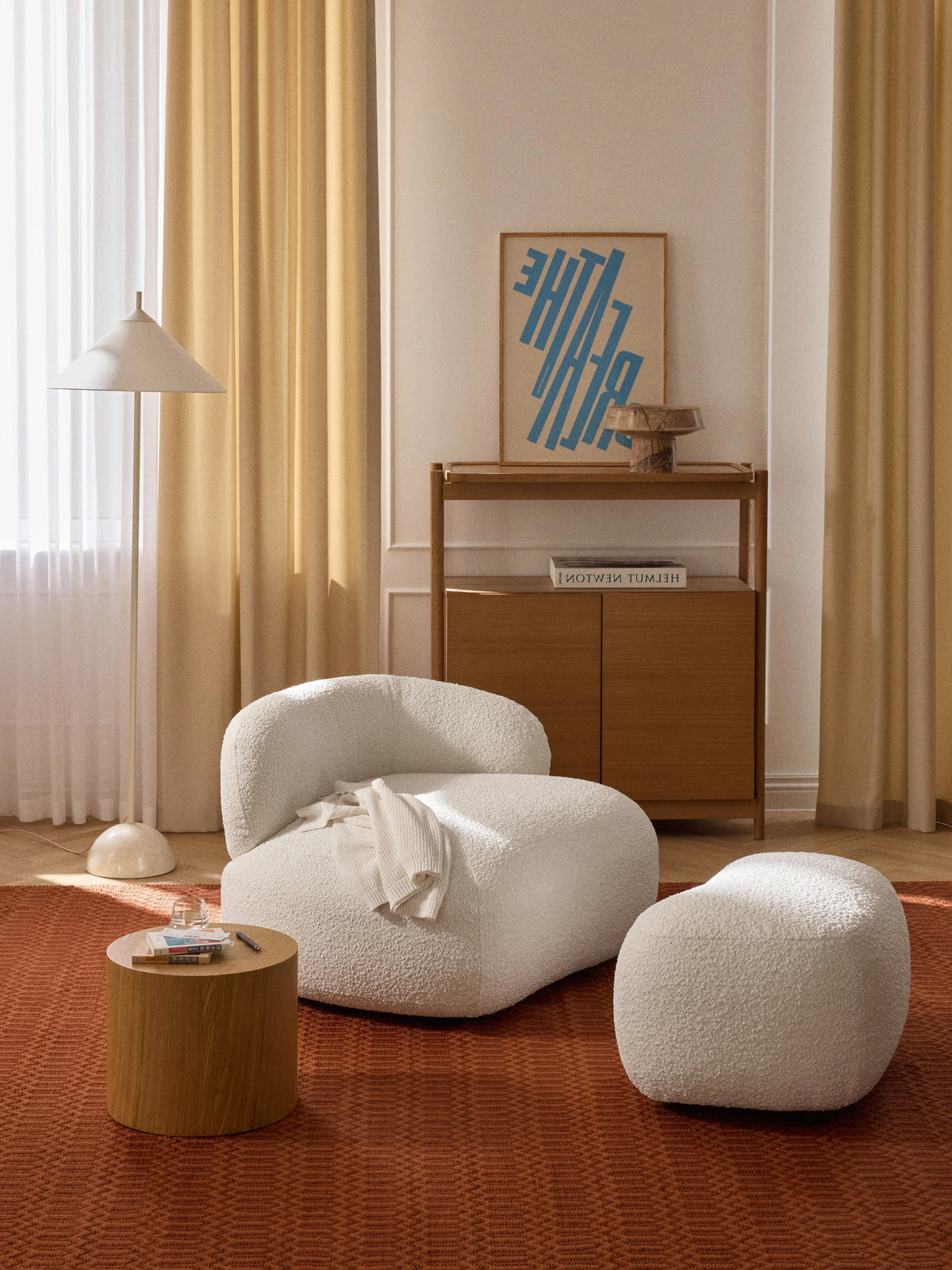 Albruck Lounge Chair in Bouclé