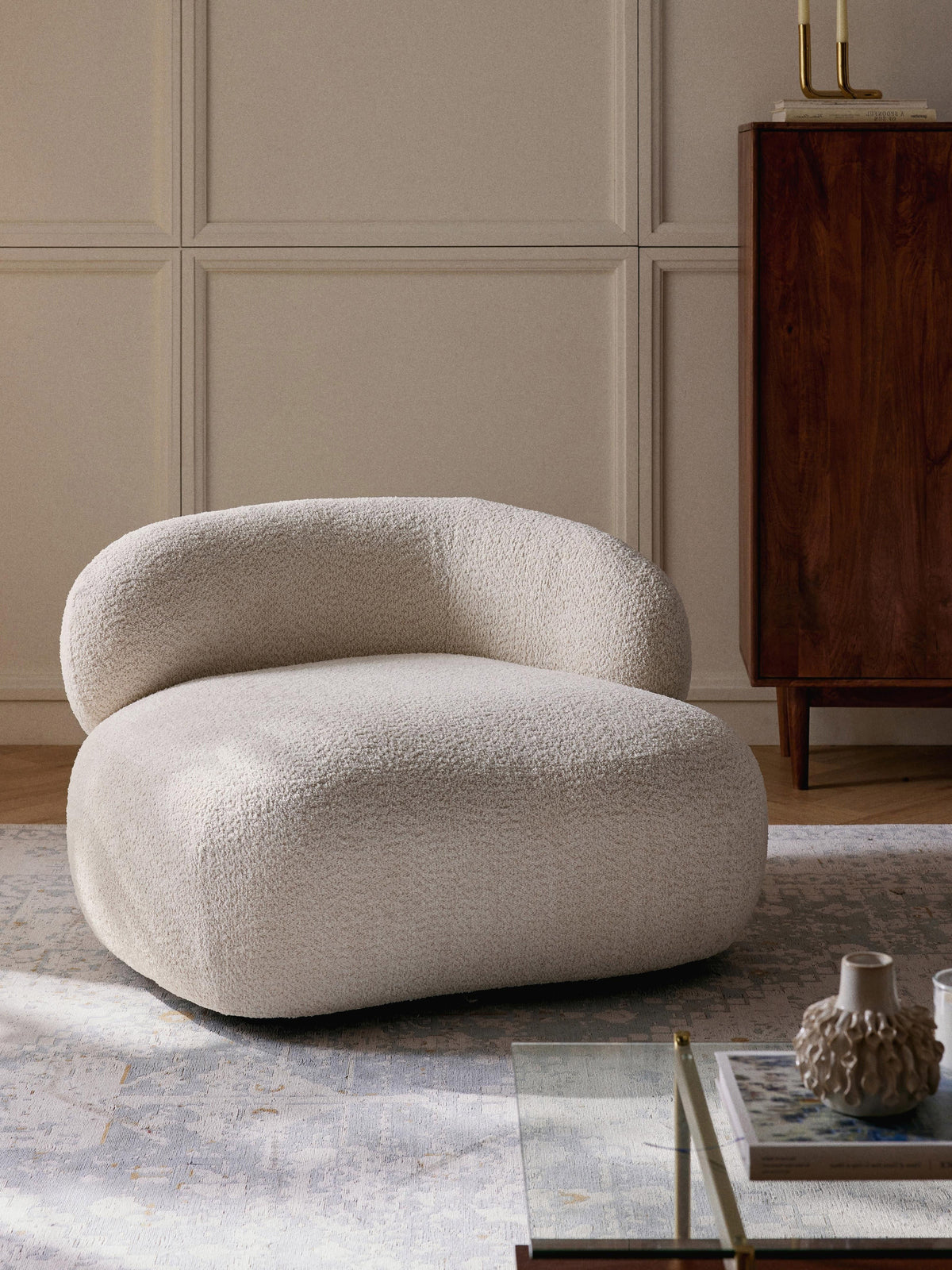 Albruck Lounge Chair in Teddy Bouclé