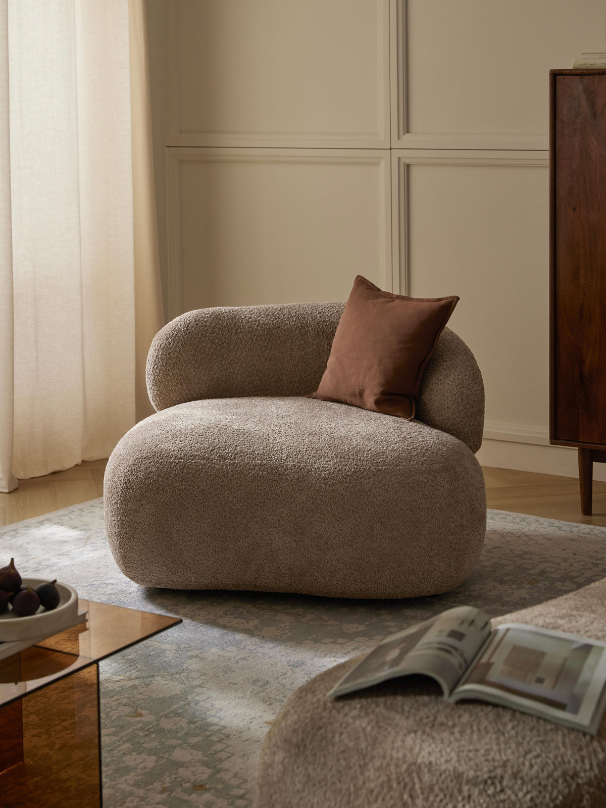 Albruck Lounge Chair in Teddy Bouclé