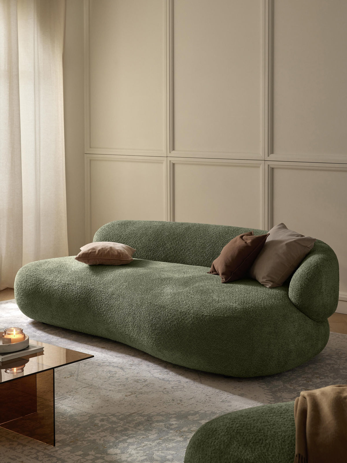 Albruck Teddy Bouclé Sofa, 3-Seater