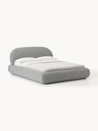 Albruck Upholstered Bed in Bouclé with Storage