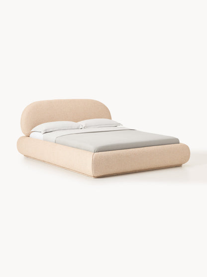 Albruck Upholstered Bed in Bouclé with Storage