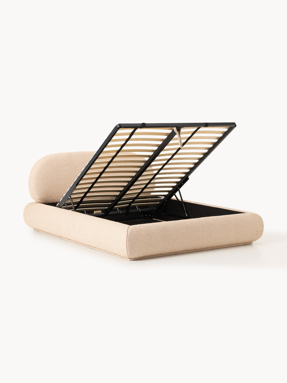 Albruck Upholstered Bed in Bouclé with Storage