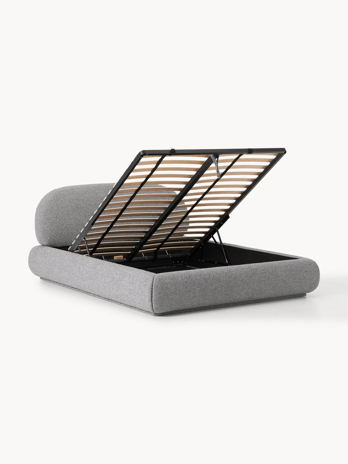 Albruck Upholstered Bed in Bouclé with Storage