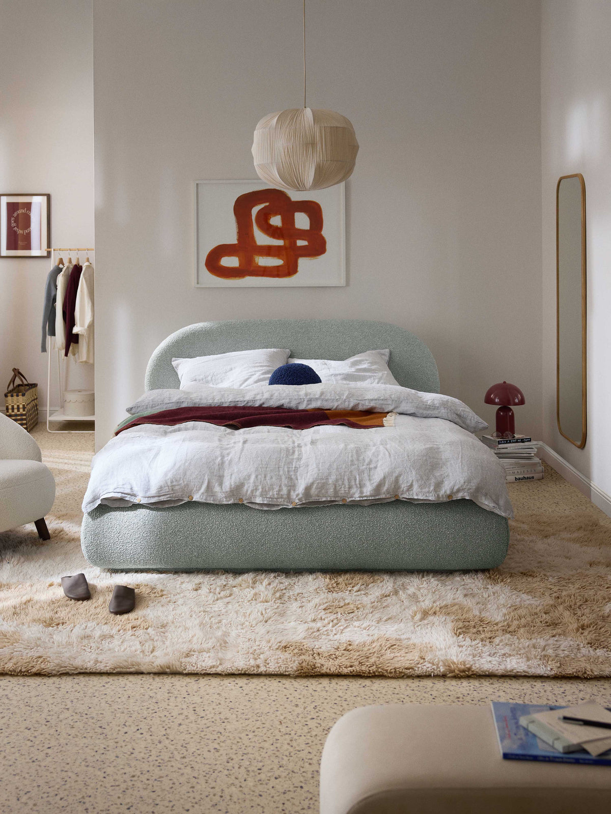 Albruck Upholstered Bouclé Bed