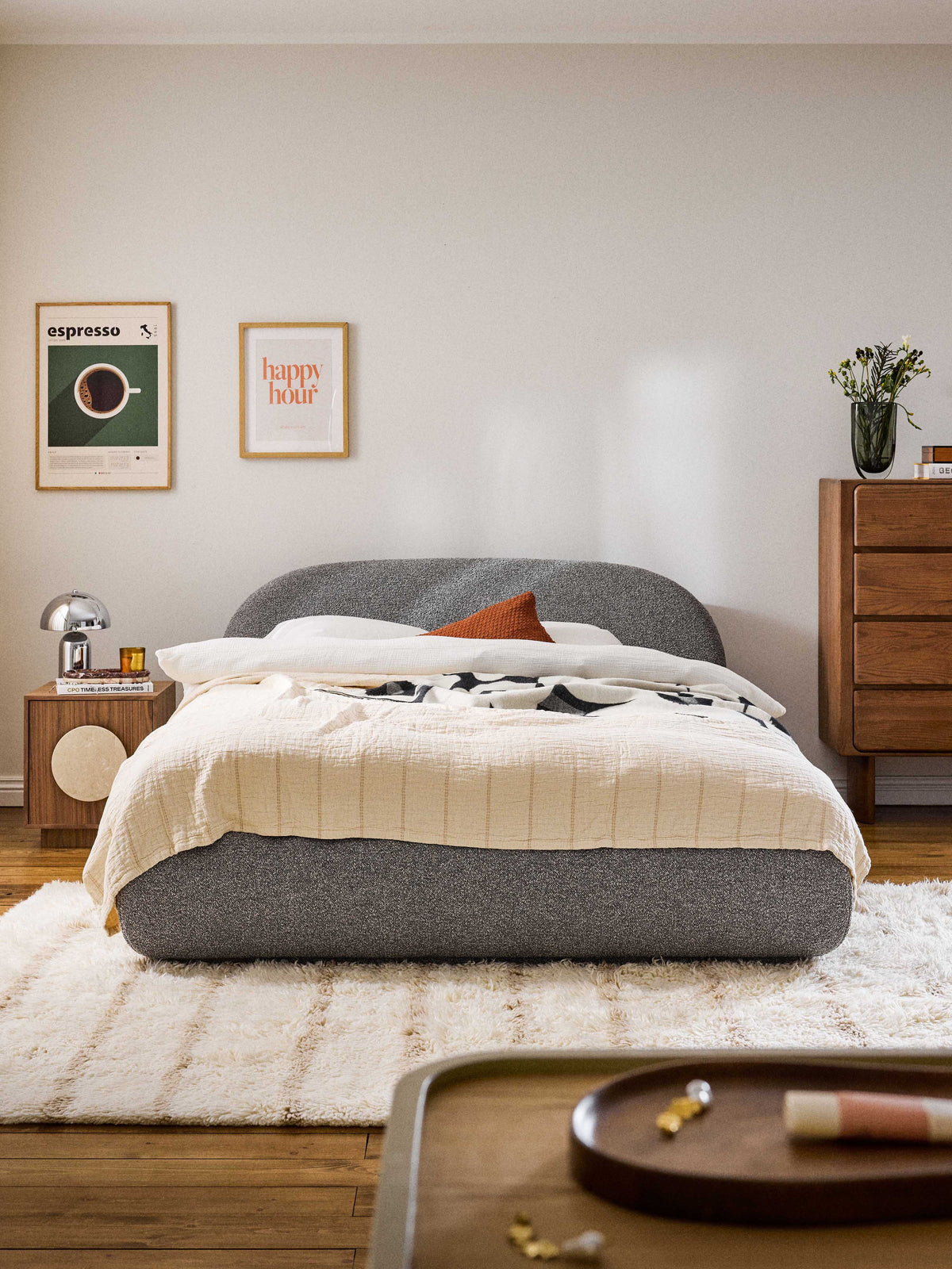 Albruck Upholstered Bouclé Bed
