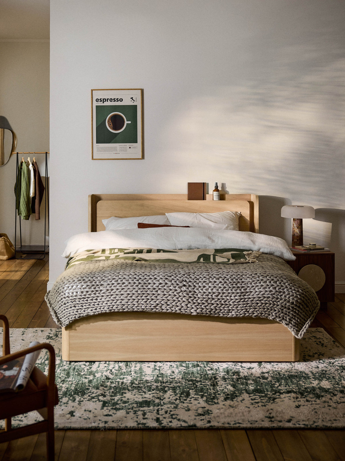 Alowinkel Bed with Drawers, Wooden