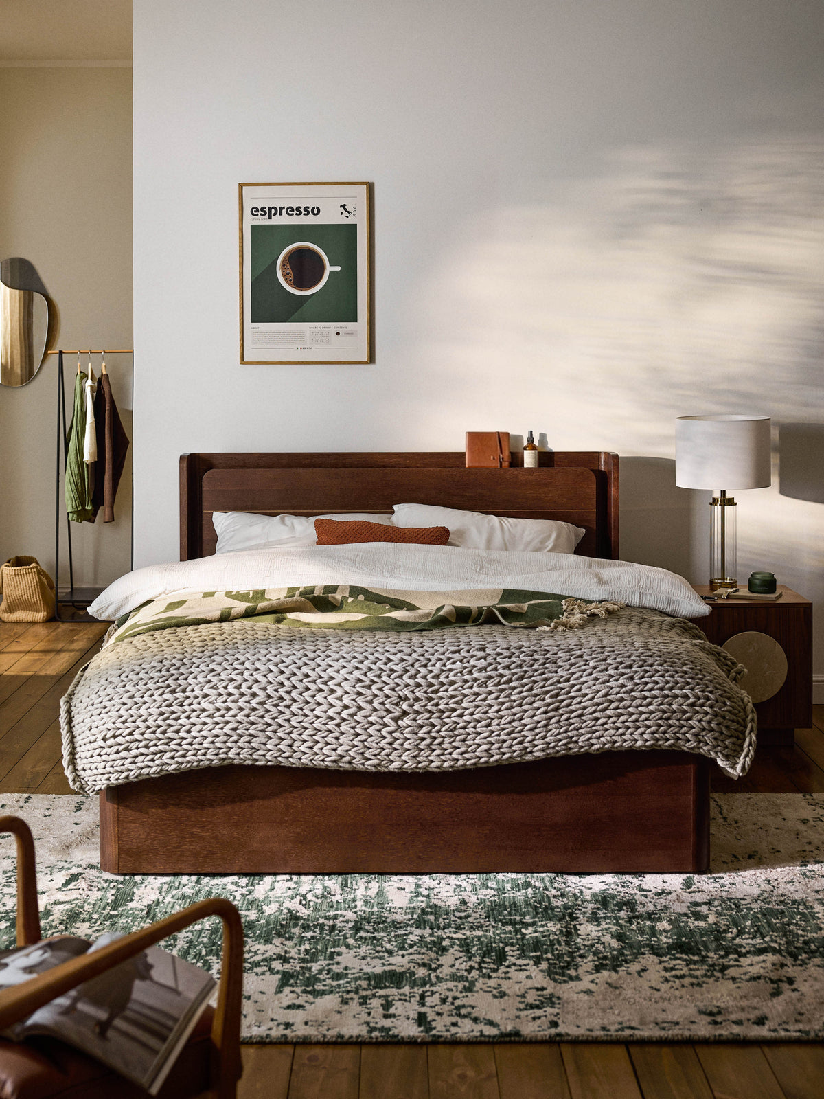 Alowinkel Bed with Drawers, Wooden