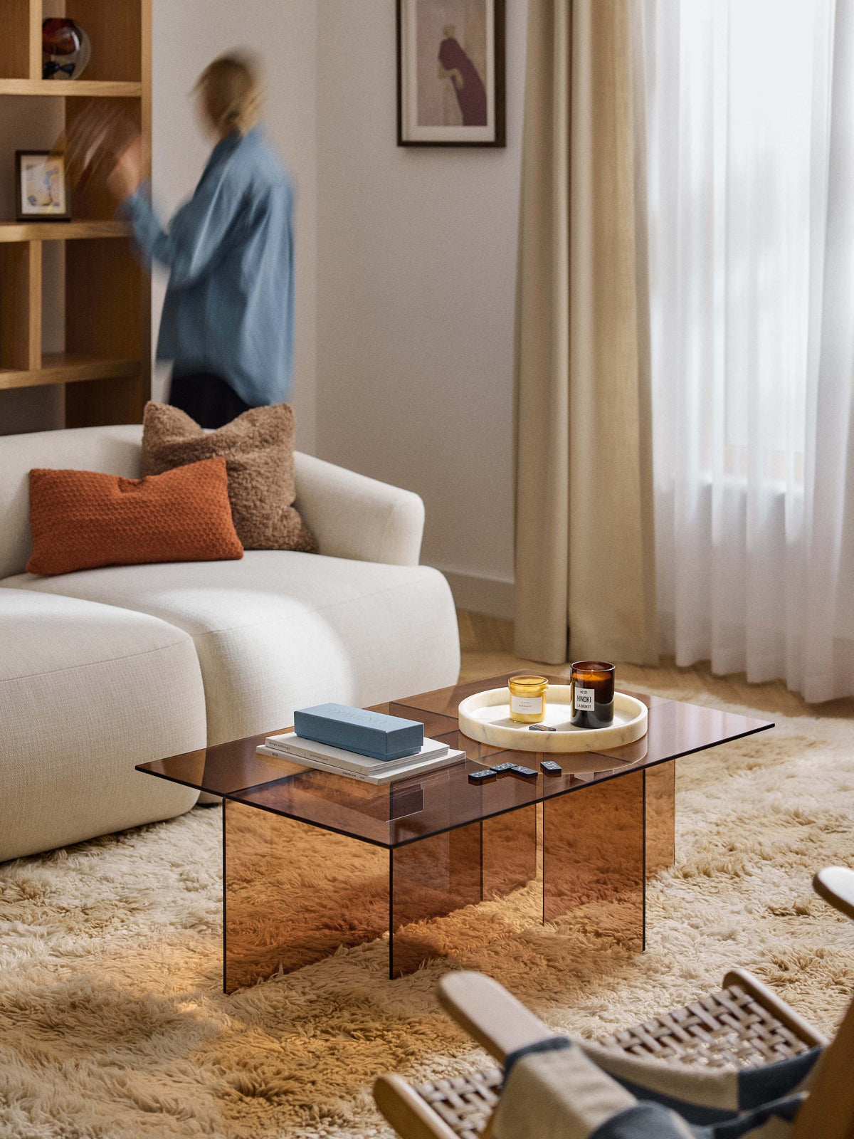 Anouheim Glass Coffee Table, W 102 cm