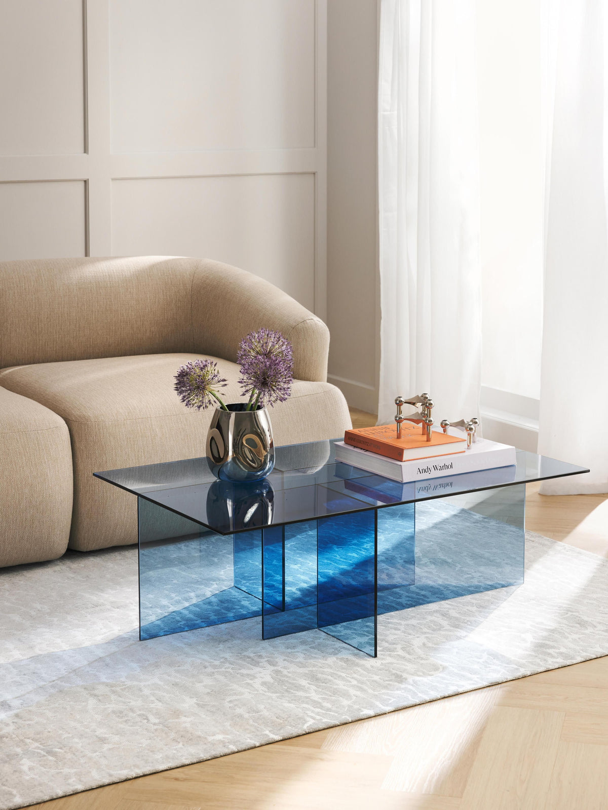 Anouheim Glass Coffee Table, W 102 cm