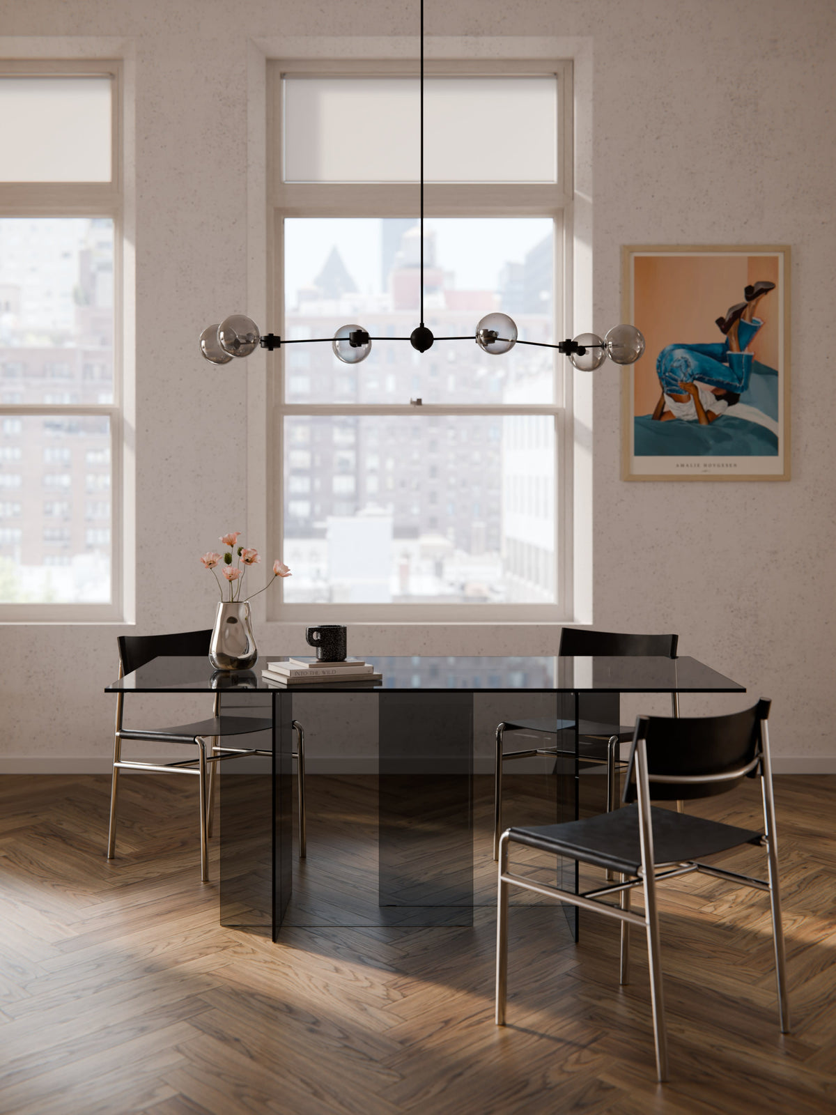 Anouheim Glass Dining Table, 180 x 90 cm