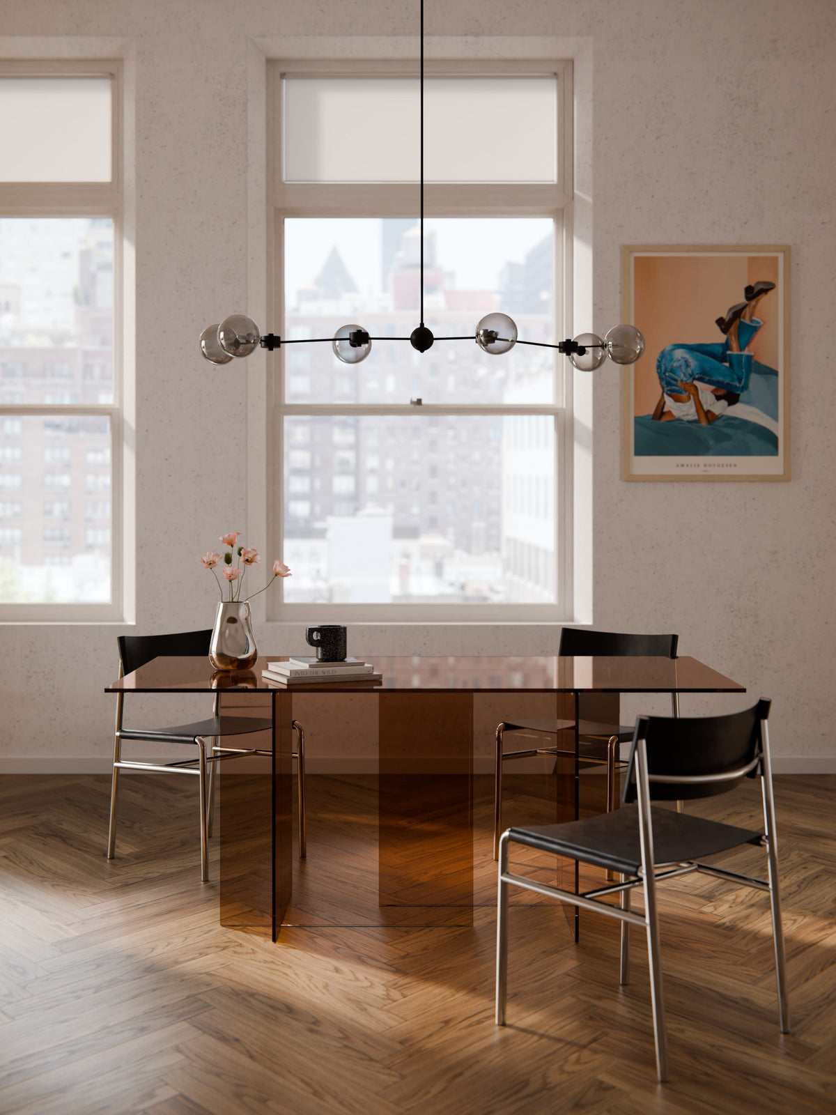 Anouheim Glass Dining Table, 180 x 90 cm
