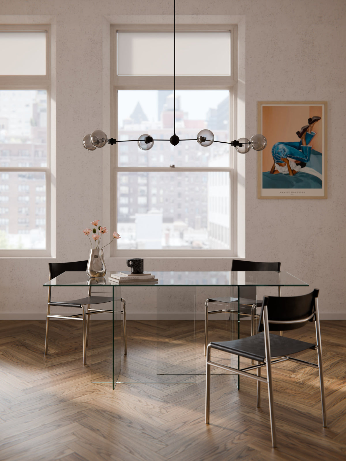 Anouheim Glass Dining Table, 180 x 90 cm