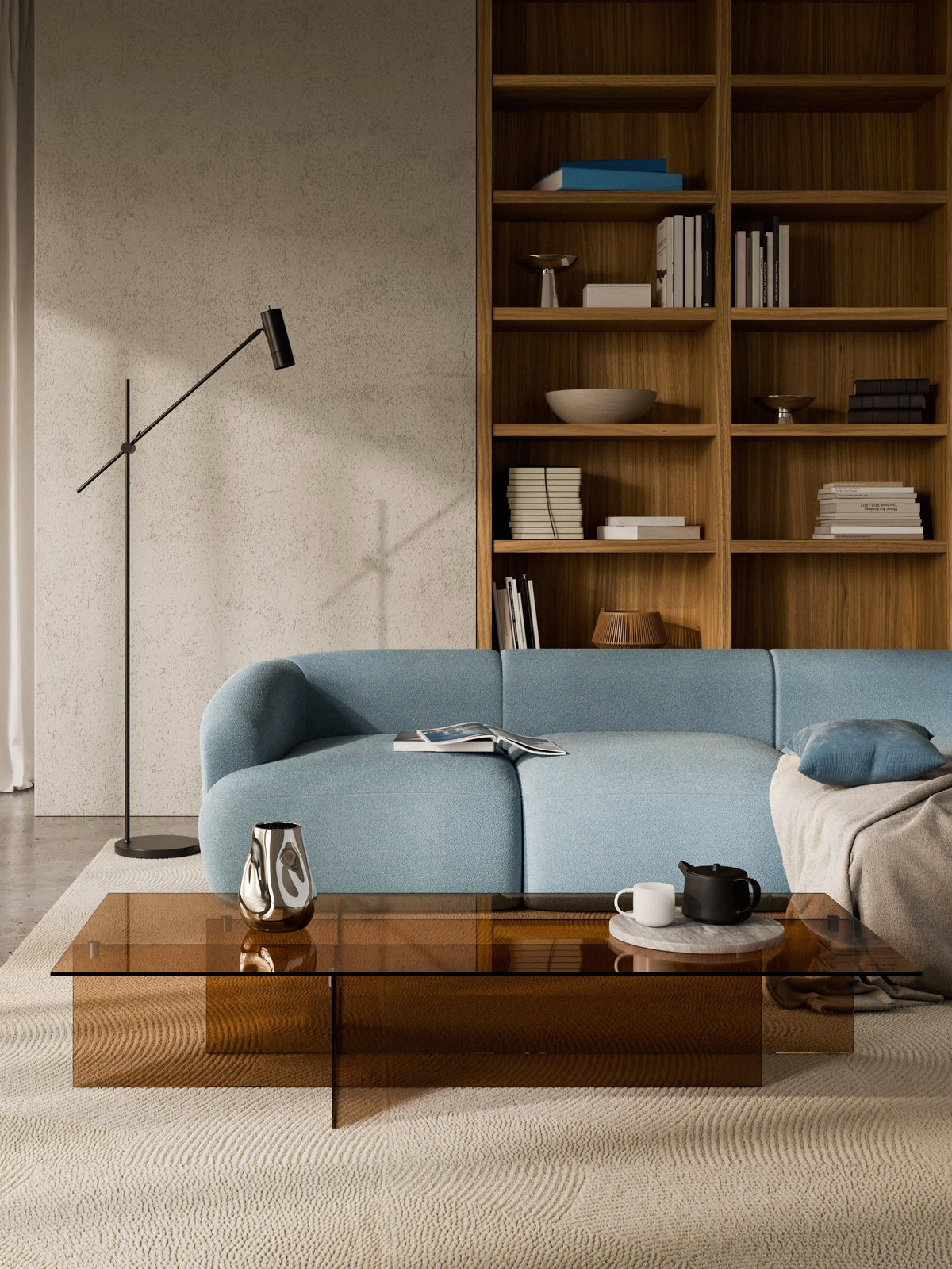 Anouheim Large Coffee Table in Glass, W 160 cm