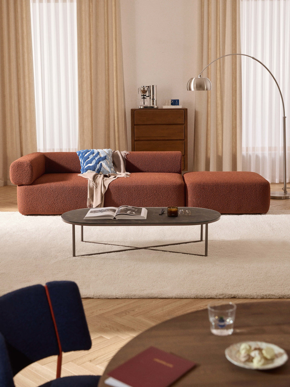 Antlingen Bouclé Modular Ottoman