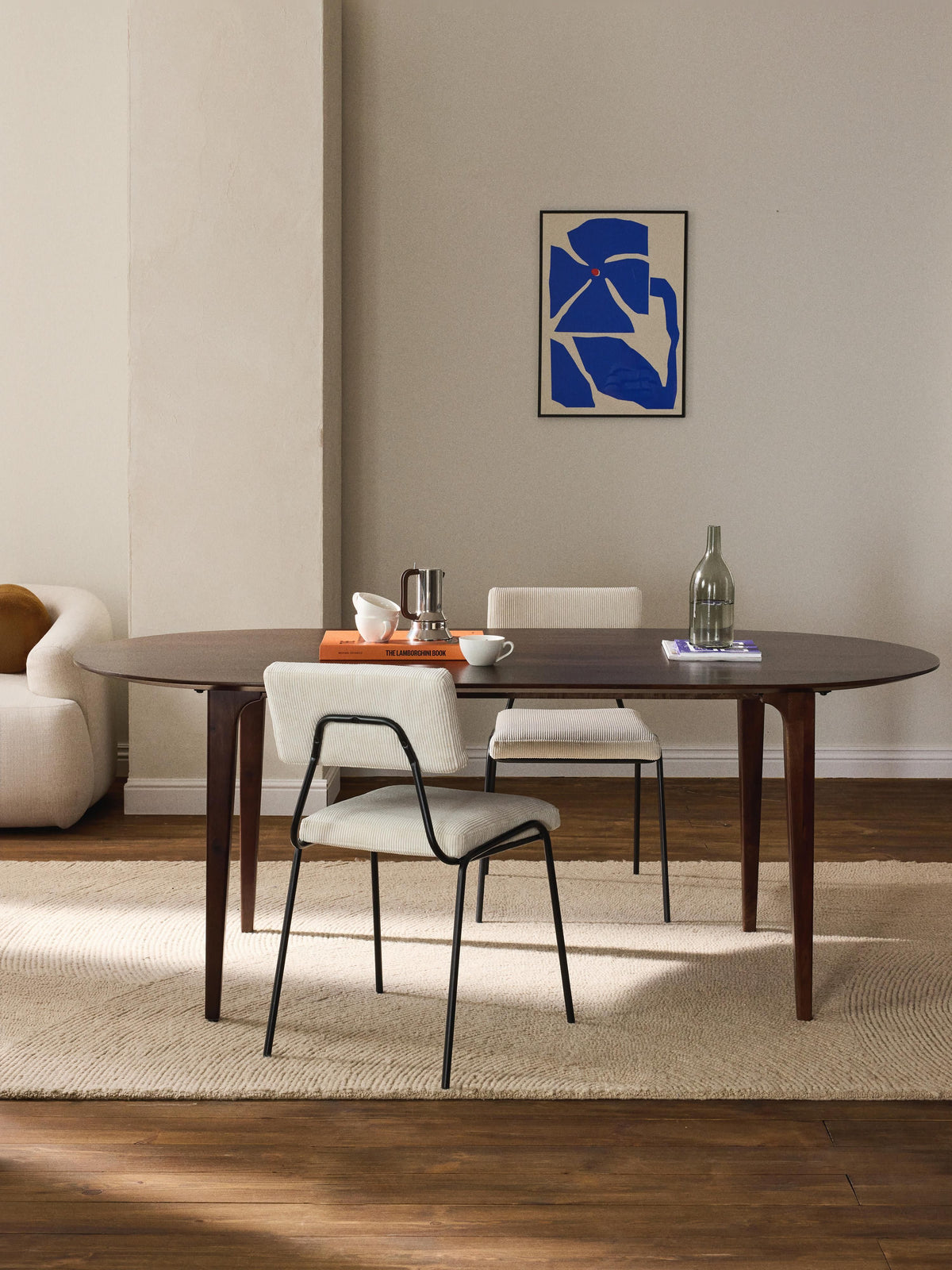 Archdiek Oval Dining Table in Mango Wood, 200 x 100 cm
