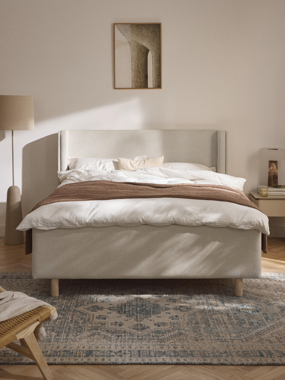 Archsteen Upholstered Bed with Drawers