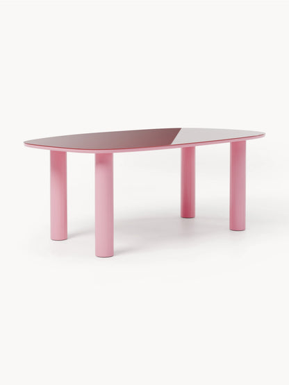 Benloh Organic Dining Table with Glass Top, 200 x 110 cm