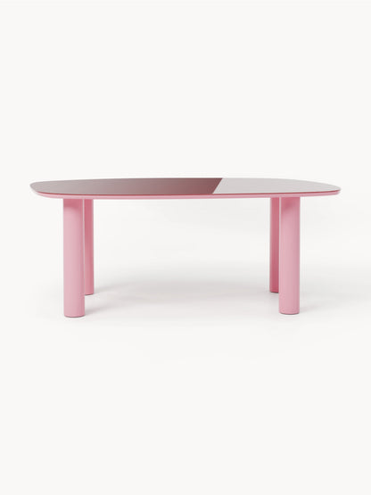 Benloh Organic Dining Table with Glass Top, 200 x 110 cm