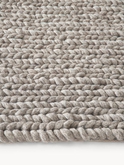 Brunwehr Handmade Wool Rug with Braided Texture