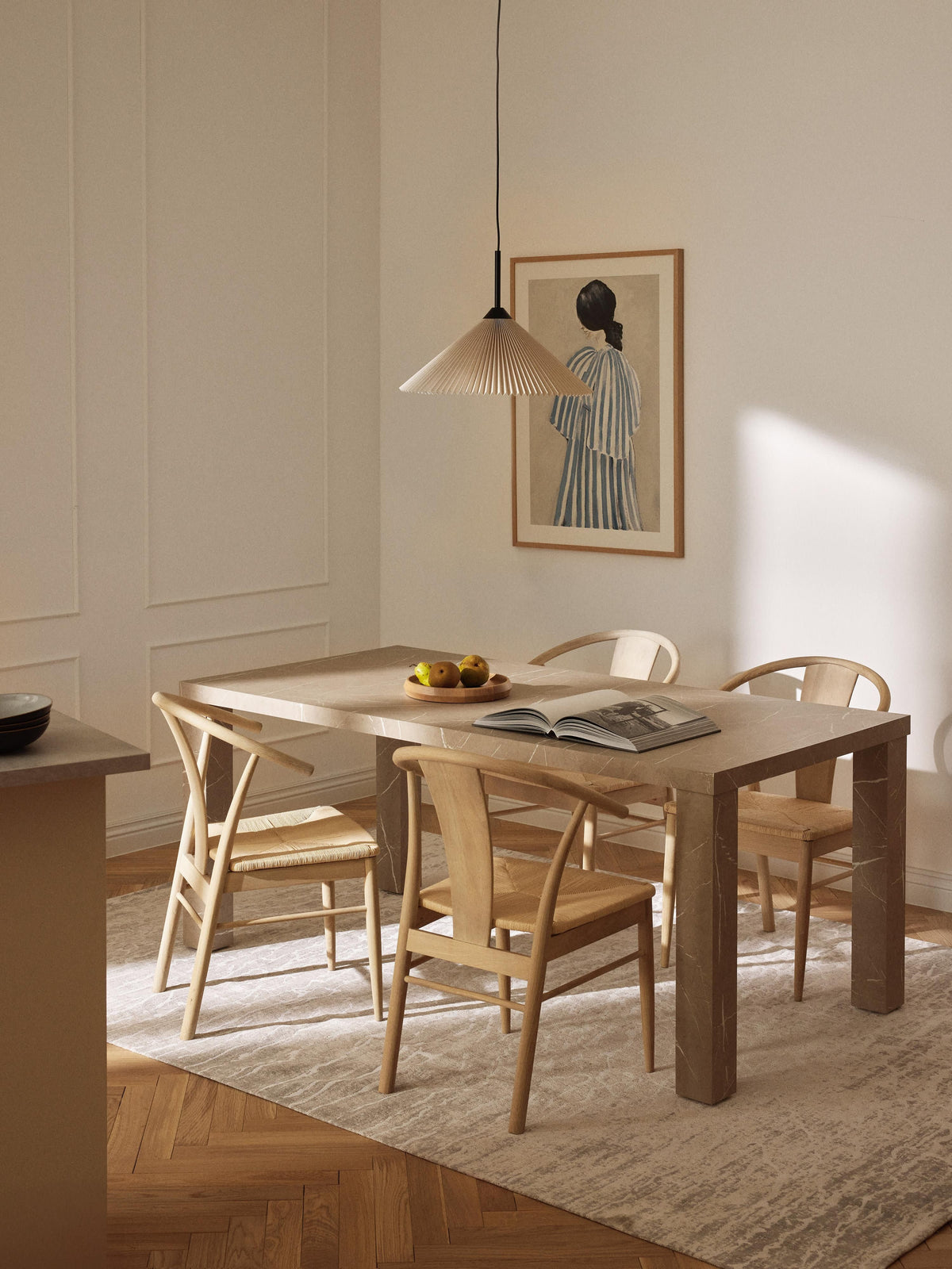Carlsiek Marble Look Dining Table, 180 x 90 cm