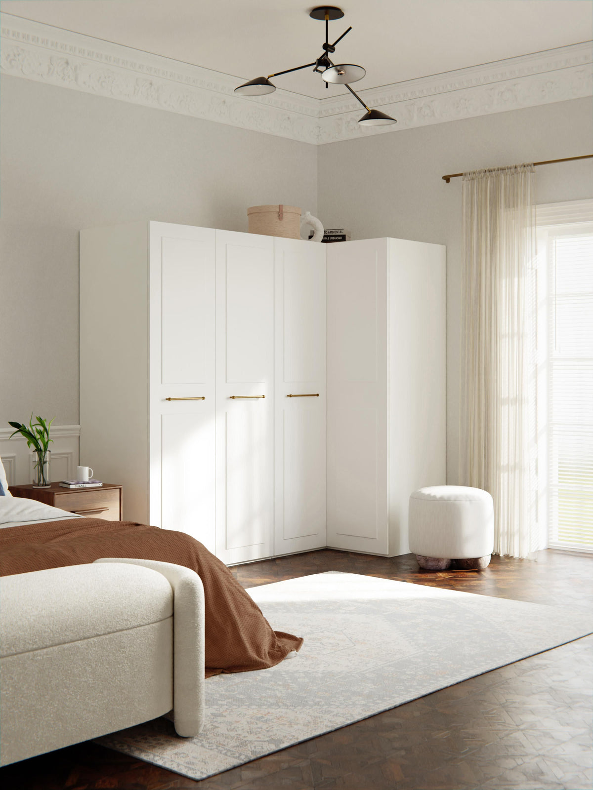 Charlwiese Modular Corner Wardrobe, 215 cm Wide, in Various Sizes