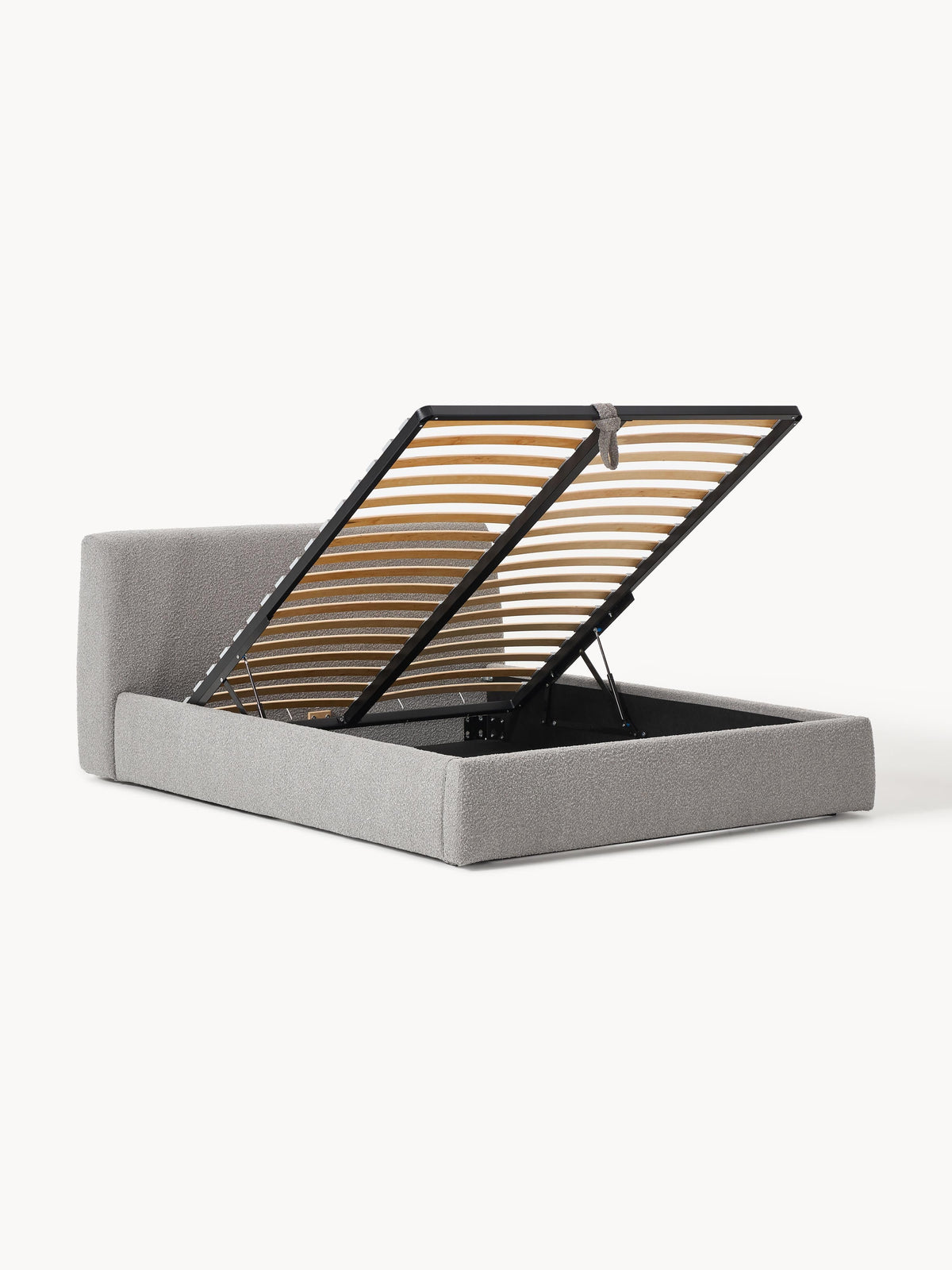 Clovenau Bouclé Upholstered Bed with Storage