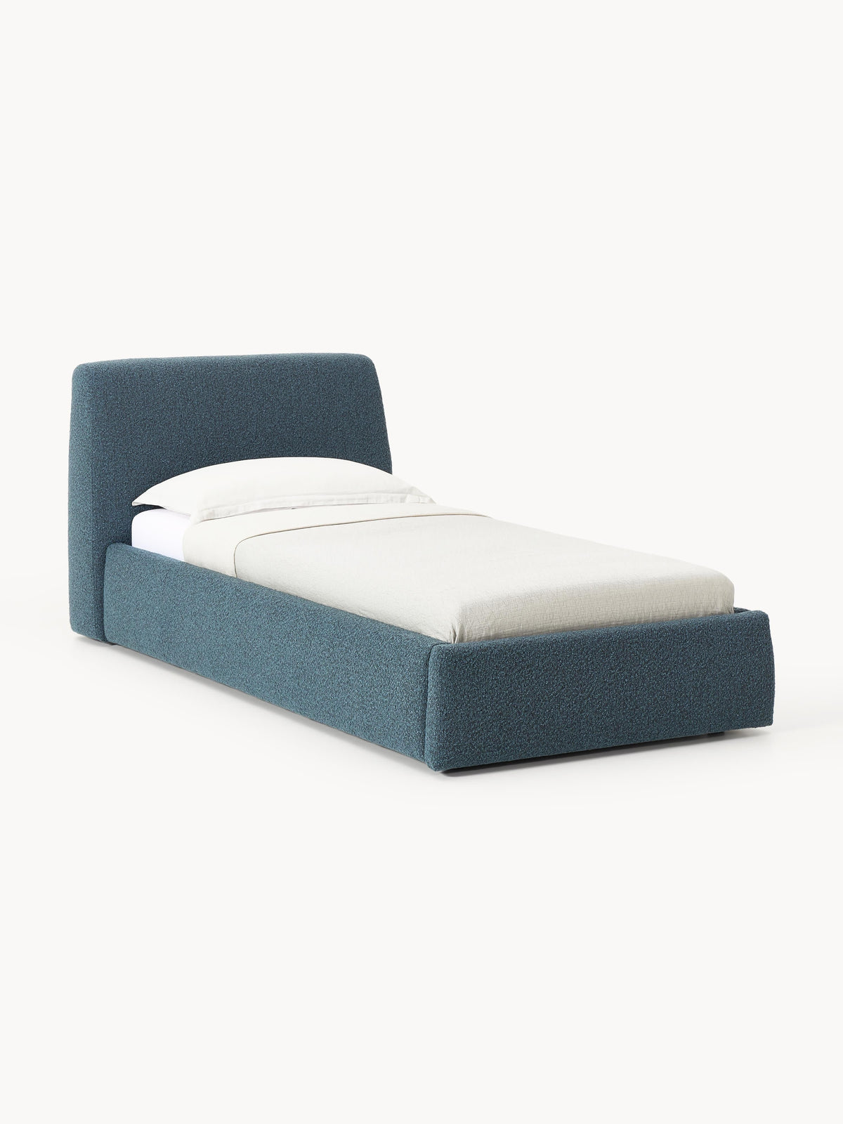 Clovenau Single Bouclé Bed with Storage