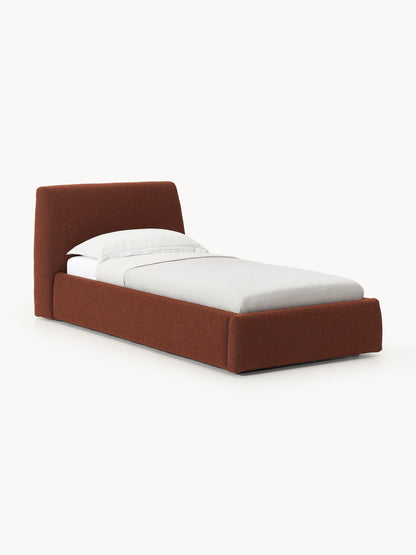 Clovenau Single Bouclé Bed with Storage