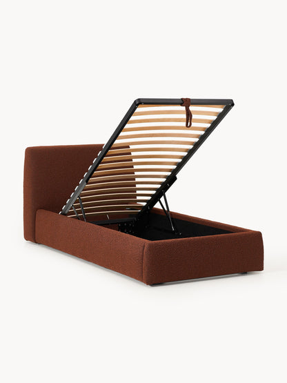 Clovenau Single Bouclé Bed with Storage