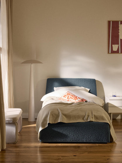 Clovenau Single Bouclé Bed with Storage