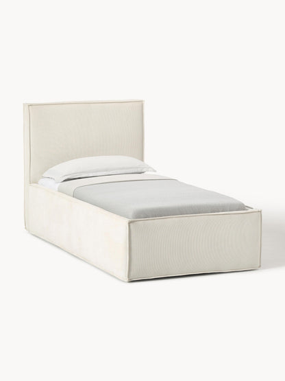 Drenhardt Corduroy Single Bed with Storage
