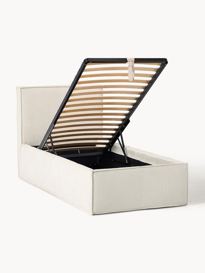 Drenhardt Corduroy Single Bed with Storage