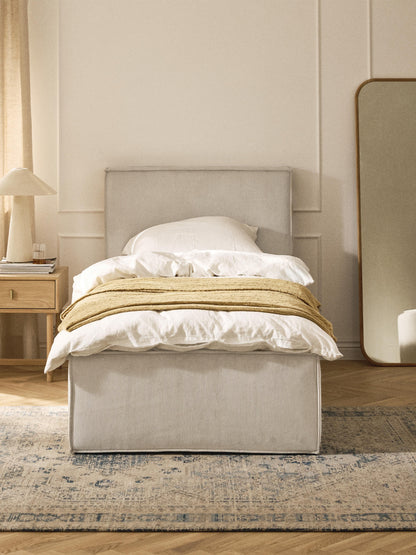 Drenhardt Corduroy Single Bed with Storage