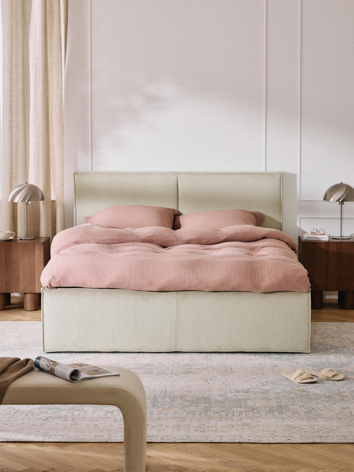 Drenhardt Upholstered Corduroy Bed